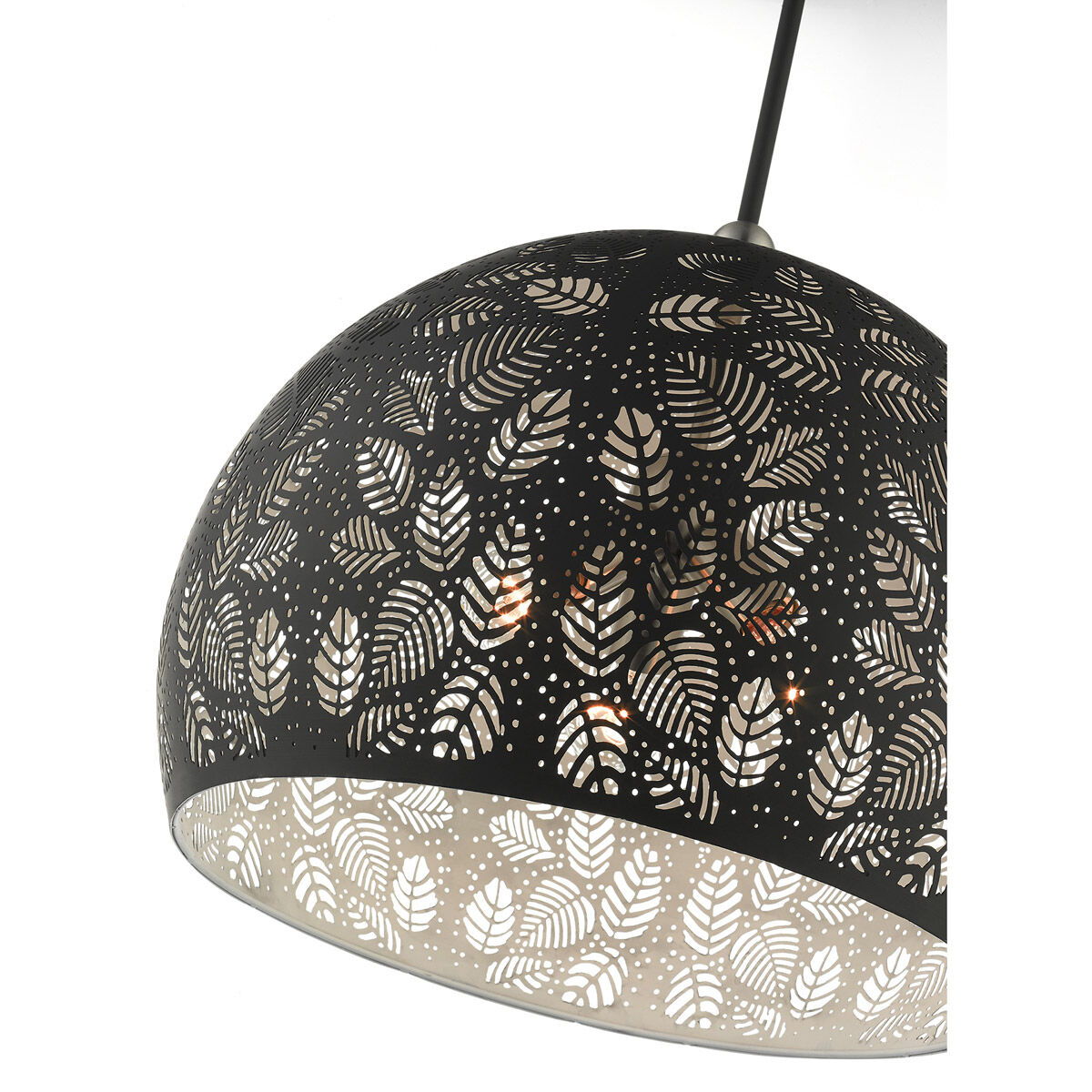 Chantily 3 Light 20 inch Black with Brushed Nickel Accents Pendant Ceiling Light