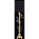Crystal Laurel 37 inch 60 watt Gold Console Lamp Portable Light in Gold Leaf, Black Fabric