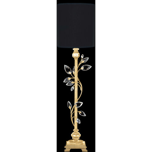 Crystal Laurel 37 inch 60 watt Gold Console Lamp Portable Light in Gold Leaf, Black Fabric
