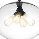 Glass 4 Light 16 inch Black Down Pendant Ceiling Light