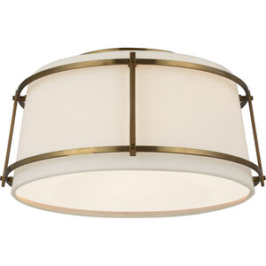 Carrier and Company Callaway Flush Mount Ceiling Light in Hand-Rubbed Antique Brass, Small