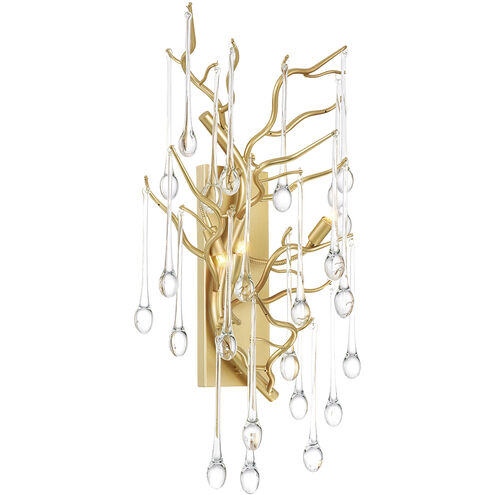 Anita 3 Light 11 inch Gold Leaf Wall Light