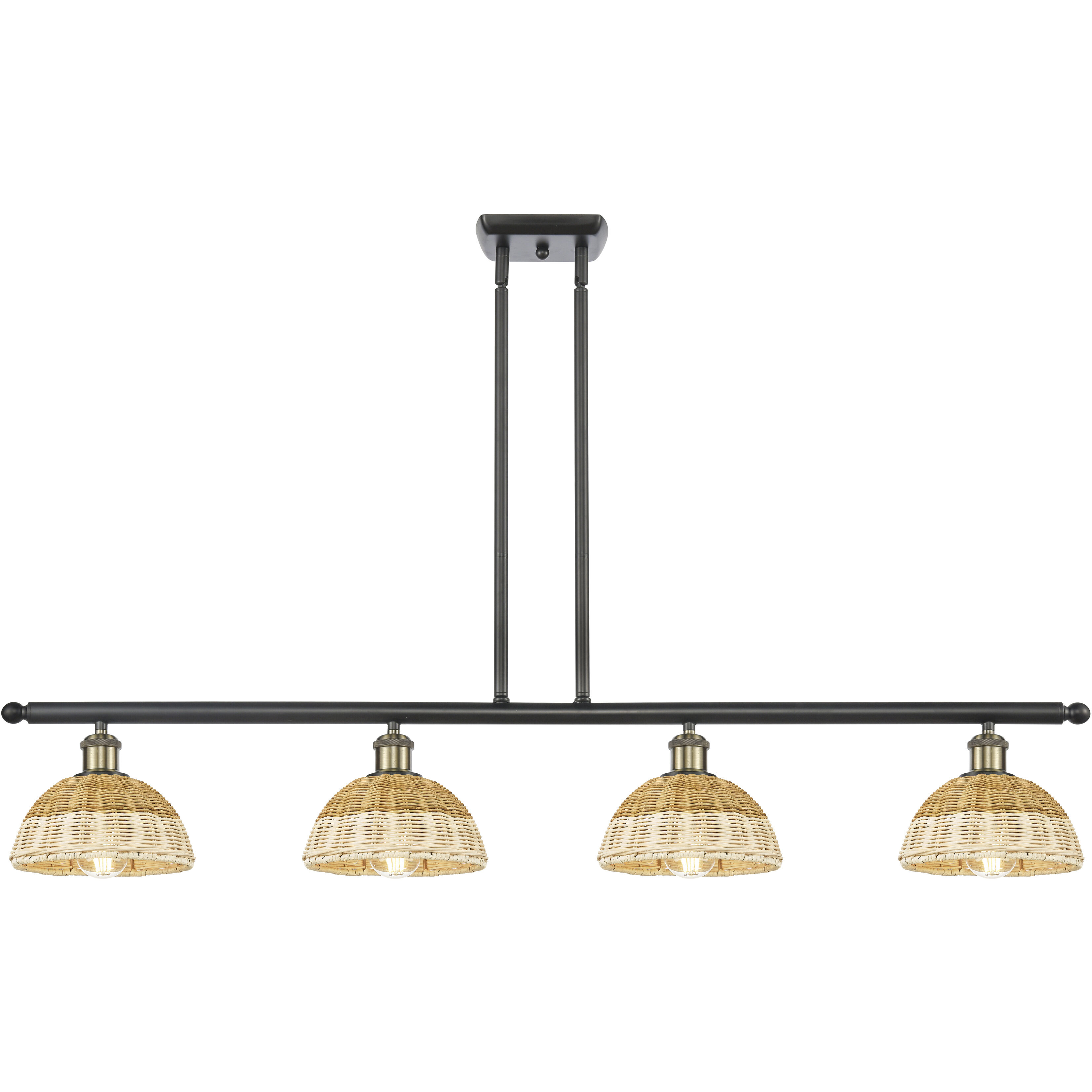 Ballston Bristol Natural II Island Light Ceiling Light in Black Antique Brass