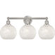 Edison White Mouchette 3 Light 26 inch Satin Nickel Bath Vanity Light Wall Light