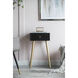 Anita 27.6 X 15.7 inch Black/Gold Bedside Table