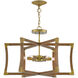 Bastian 6 Light 27 inch Chestnut and Brass Semi-Flush Mount Ceiling Light, Small