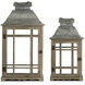 Classic Scape 14.2 inch Zinc and Brown Outdoor Lantern, Set of 2