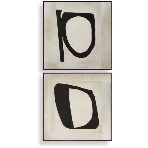 Characters 41 X 41 inch Abstract Art, Set of 2