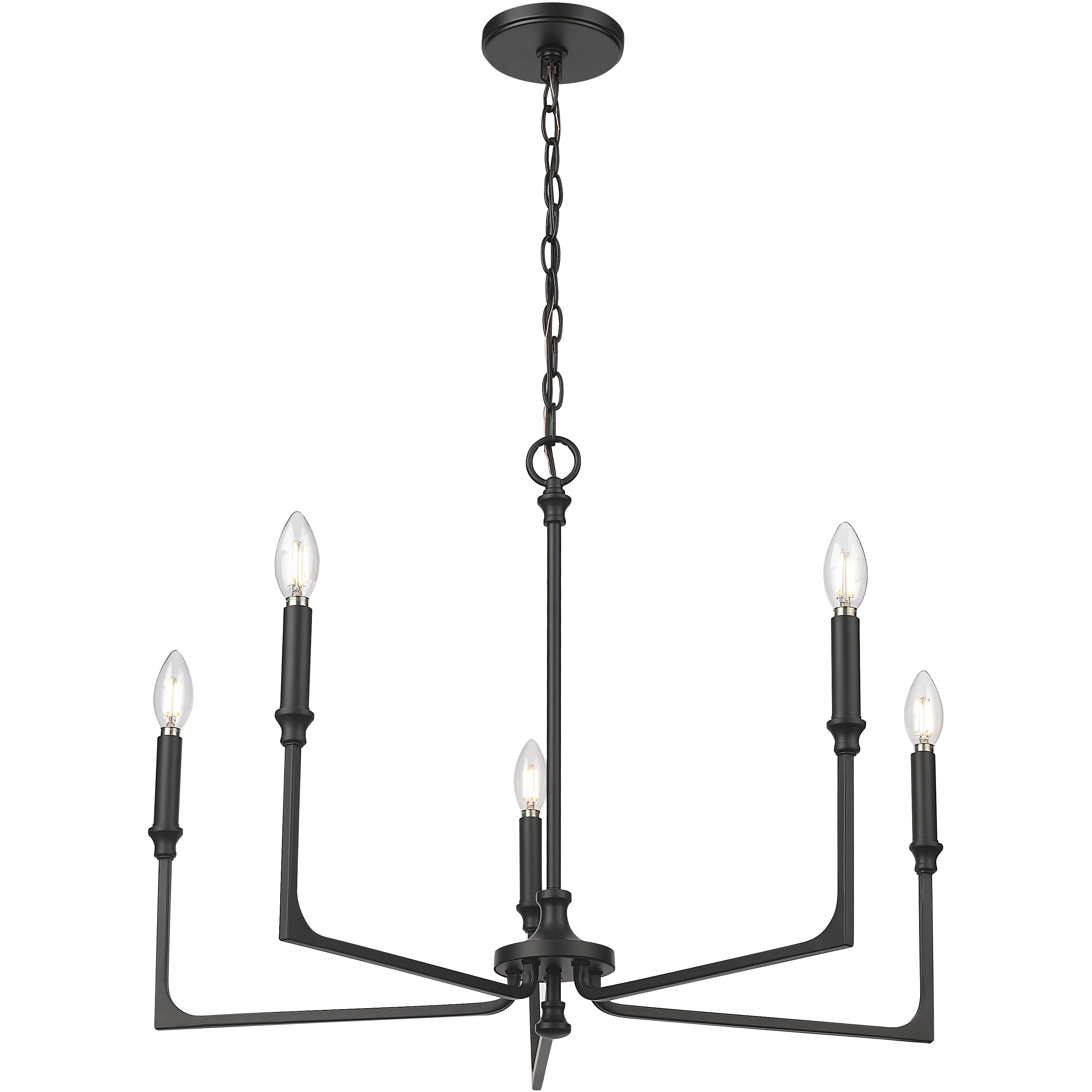 Azara 5 Light 28 inch Matte Black Chandelier Ceiling Light