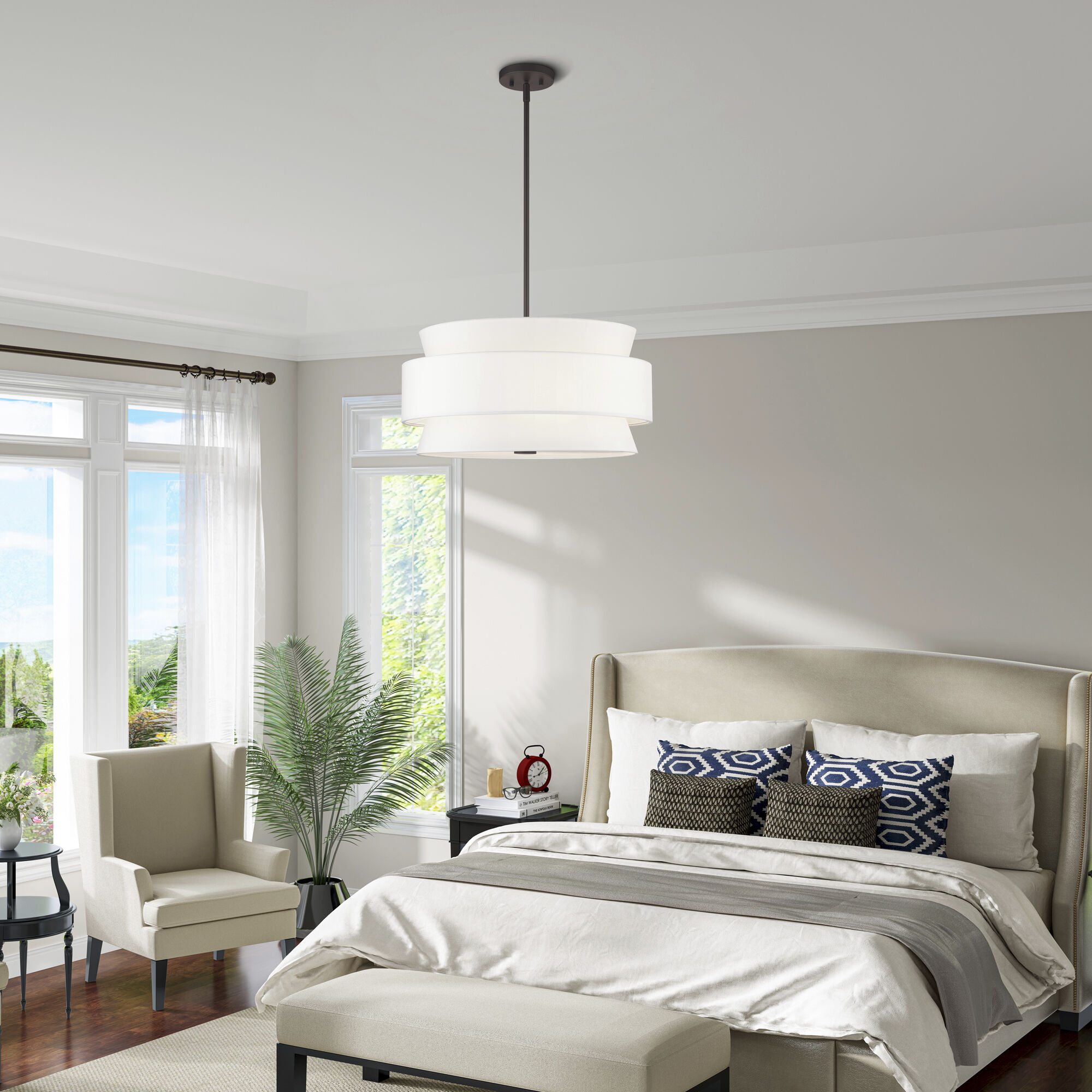 Fontana 5 Light 22 inch Bronze Pendant Chandelier Ceiling Light