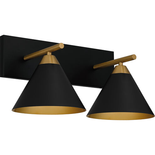 Mastro 2 Light 17.75 inch Matte Black Bath Light Wall Light, Medium