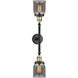 Franklin Restoration Small Bell LED 16 inch Black Antique Brass Bath Vanity Light Wall Light in Plated Smoke Glass, Franklin Restoration