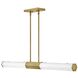 Facet LED 40 inch Heritage Brass Indoor Linear Chandelier Ceiling Light