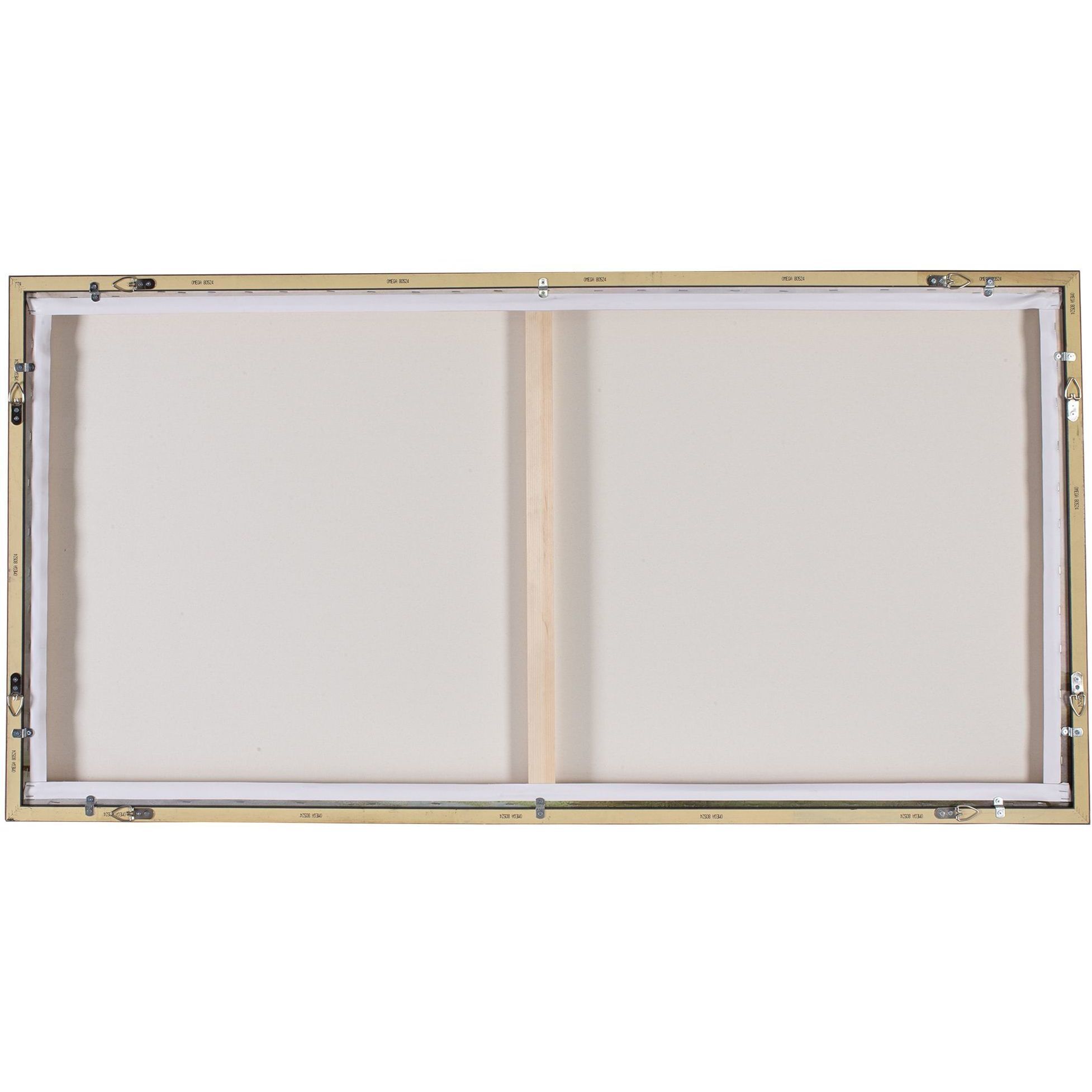 Hazy Lake White and Gray and Green and Brown Framed Landscape Art