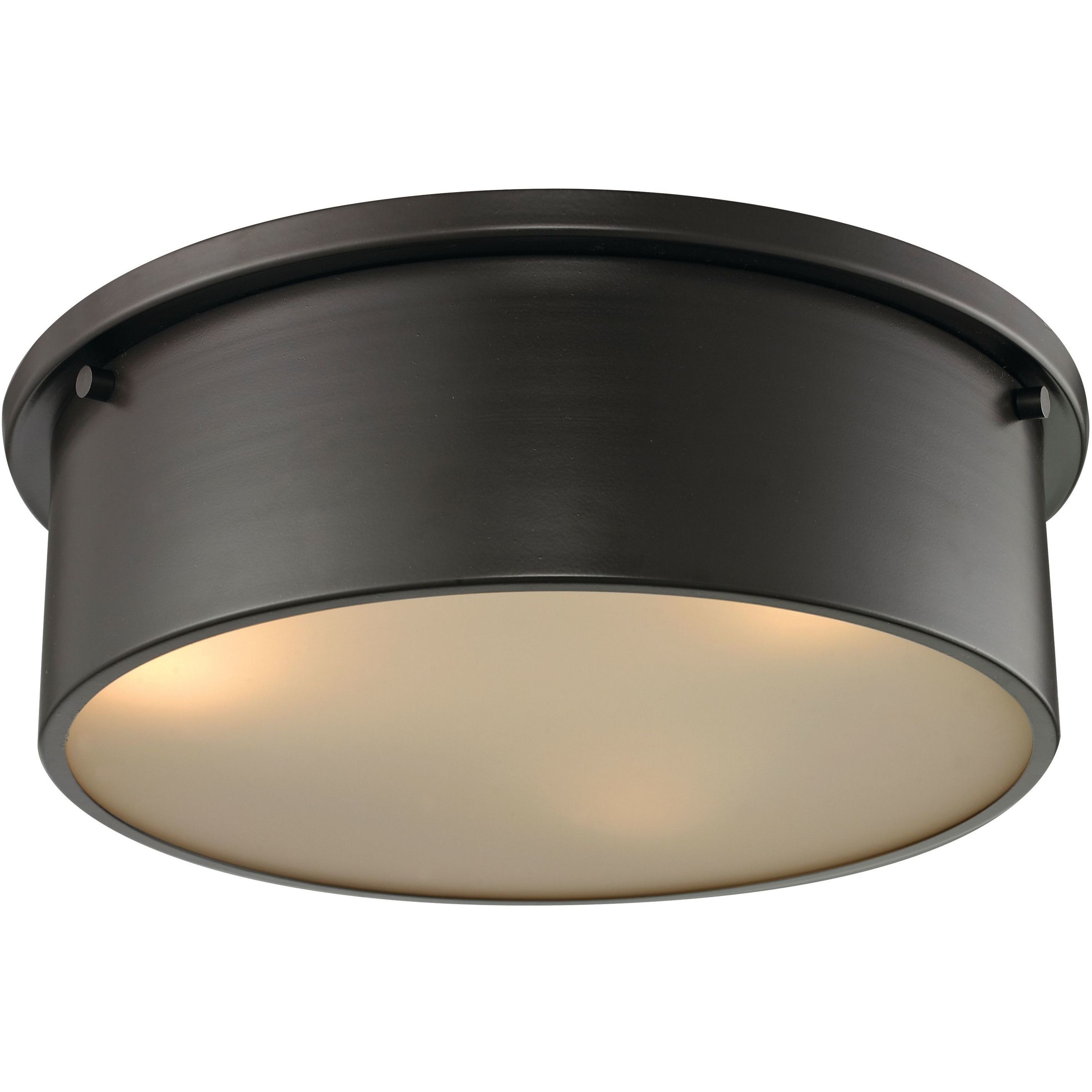 Simpson 3 Light 14 inch Oil Rubbed Bronze Flush Mount Ceiling Light