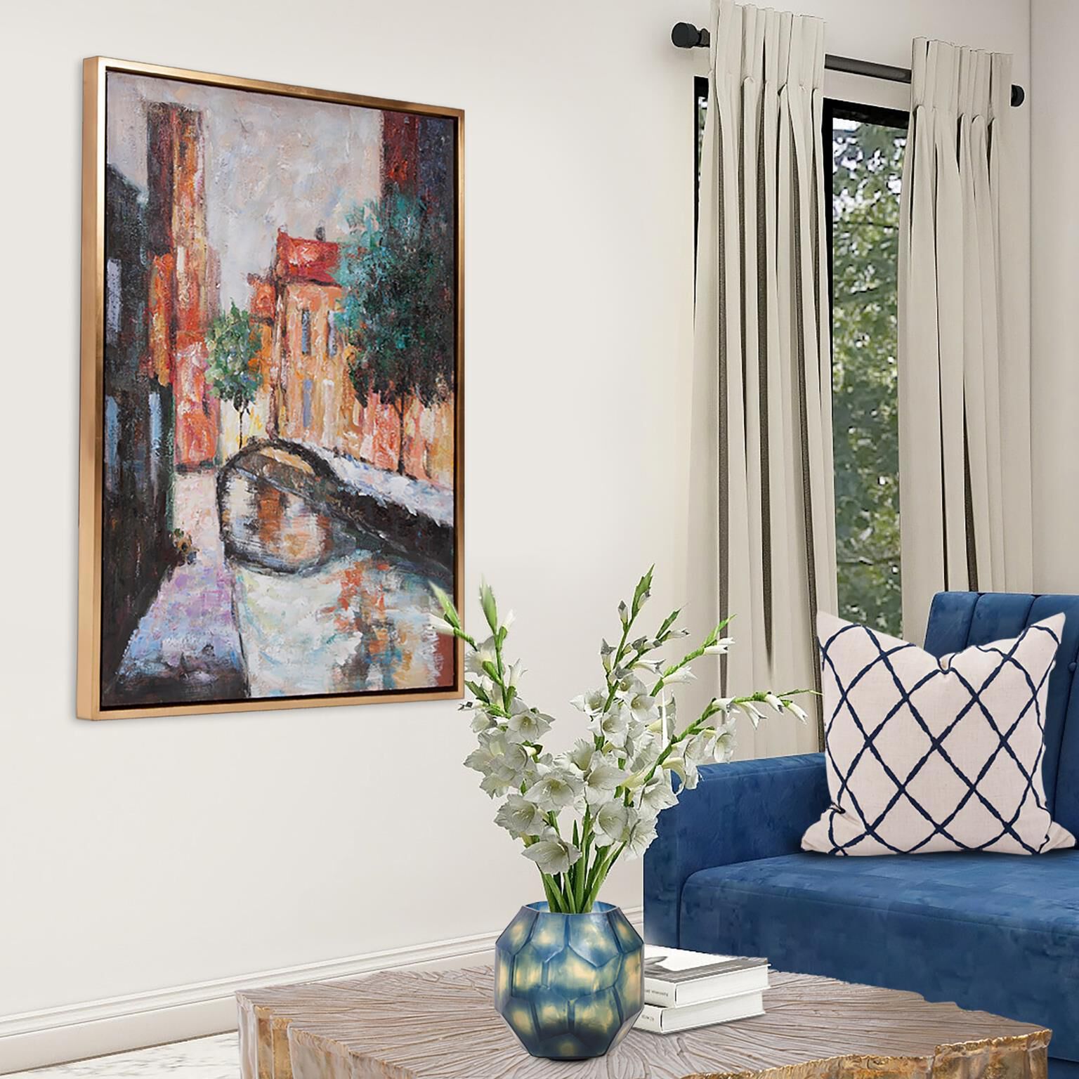 French Way 41.75 X 31.5 inch Hand Painted Original Art