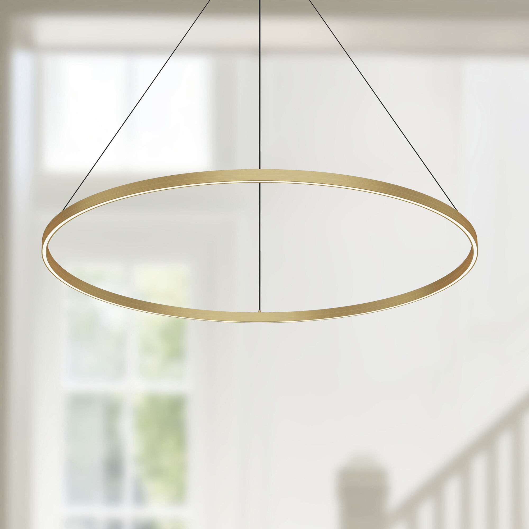 Cerchio Pendant Ceiling Light in Brushed Gold