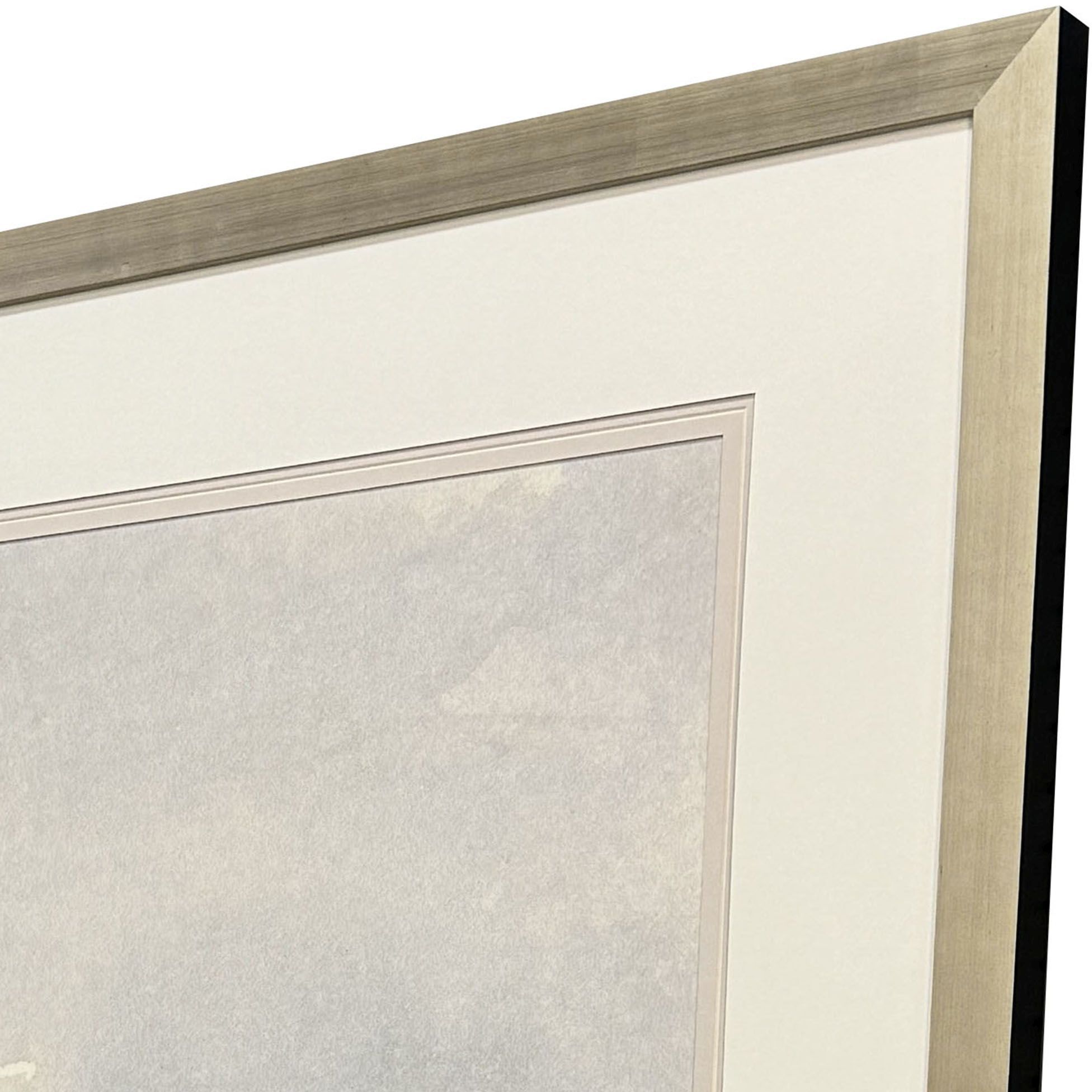 Misty I & II Blue and Orange and White Framed Art