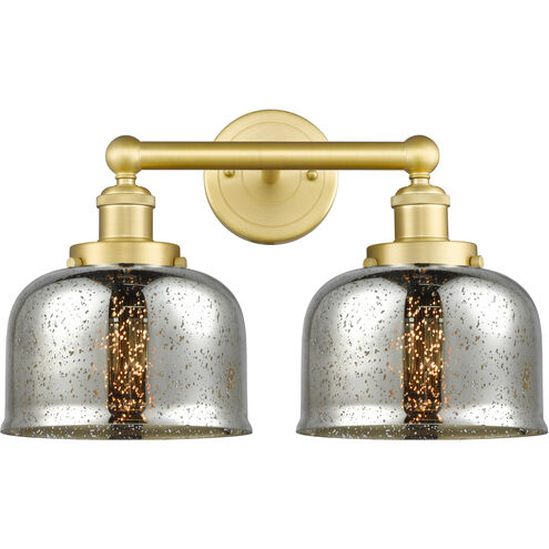 Bell 2 Light 15.5 inch Satin Gold Bath Vanity Light Wall Light in Silver Plated Mercury
