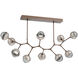 Cabochon LED 56.1 inch Burnished Bronze with Beige Silver Pendant Ceiling Light in Smoke, 2700K LED, Modern Branch