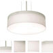 Anton 1 Light 12.25 inch Satin Nickel Pendant Ceiling Light in Linen White