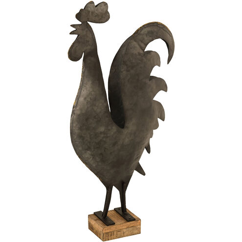 Mercer Black/Natural Mango Wood Table Decor, Rooster