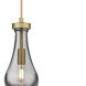 Owego 4 Light 48.88 inch Brushed Brass Linear Pendant Ceiling Light in Light Smoke Glass