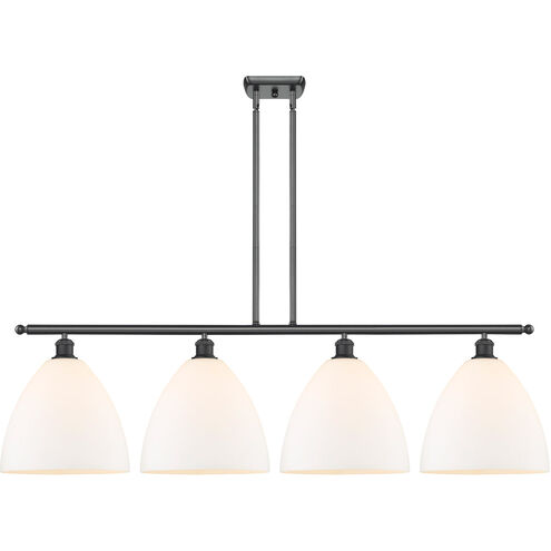 Ballston Ballston Dome LED 50.25 inch Matte Black Island Light Ceiling Light in Matte White Glass