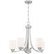 Neighborhood Bolden 5 Light 24 inch Brushed Polished Nickel Chandelier Ceiling Light in White Frost Glass, Neighborhood Collection
