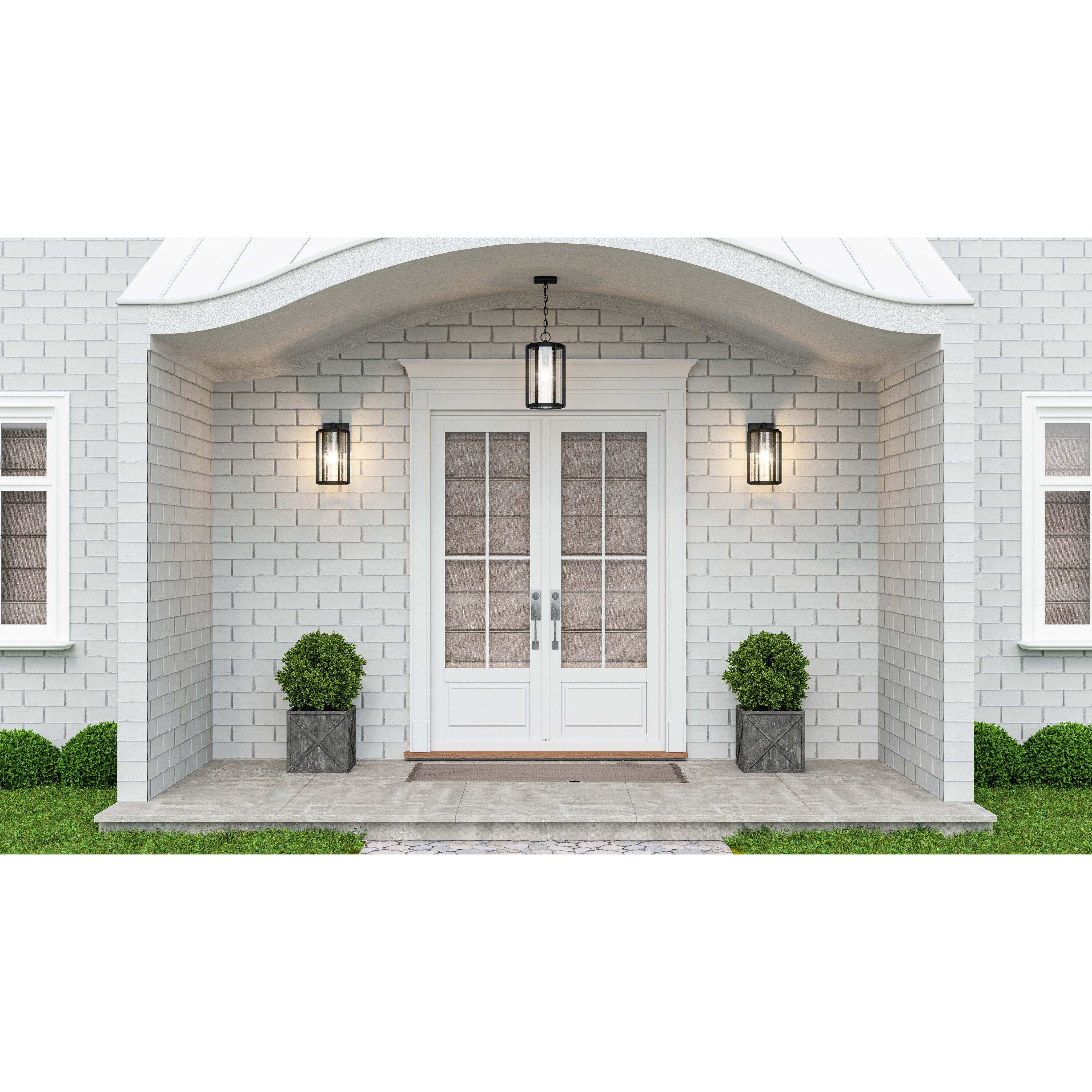 Hazel 1 Light 9 inch Earth Black Outdoor Hanging Lantern