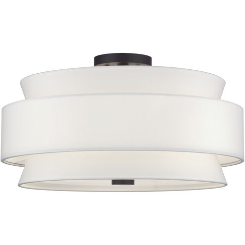 Fontana 5 Light 21 inch Bronze Semi-Flush Ceiling Light