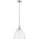 Arcadia Bristol 1 Light 12 inch Brushed Satin Nickel Mini Pendant Ceiling Light in Seedy
