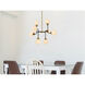 Hanson 8 Light 36 inch Black and Brass Pendant Ceiling Light