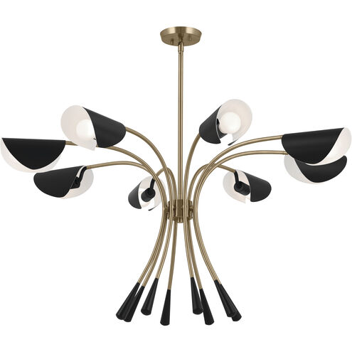 Arcus LED 45.5 inch Champagne Bronze with Black Chandelier Ceiling Light in Brushed Gold and Champagne Bronze