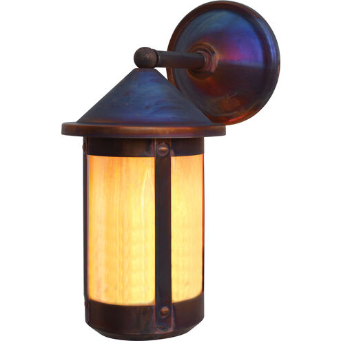 Berkeley 1 Light 14.75 inch Raw Copper Outdoor Wall Mount in Gold White Iridescent