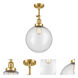Franklin Restoration XX-Large Beacon LED 12 inch Satin Gold Semi-Flush Mount Ceiling Light in Seedy Glass, Franklin Restoration