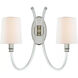 Visual Comfort Signature Collection Julie Neill Clarice 2 Light 17.5 inch Crystal with Polished Nickel Double Sconce Wall Light JN2030CG/PN-L - Open Box