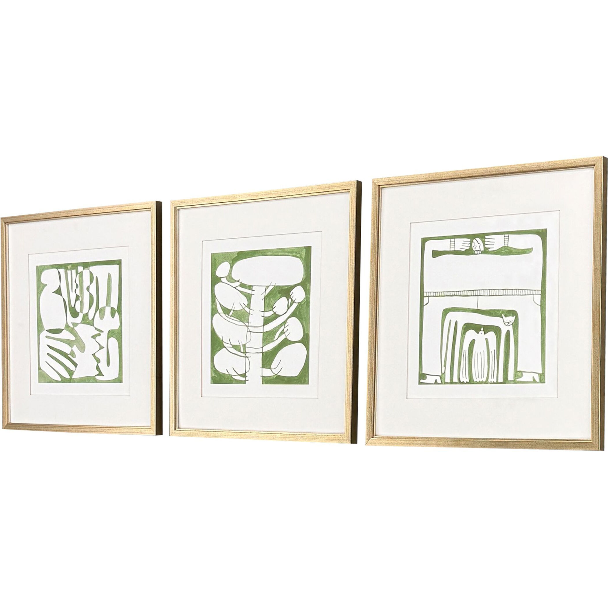 Minimal Moments Green and Multi and White Framed Art