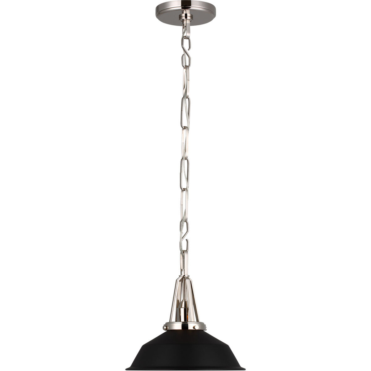 Chapman & Myers Layton LED 10 inch Polished Nickel Pendant Ceiling Light in Matte Black