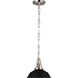 Chapman & Myers Layton LED 10 inch Polished Nickel Pendant Ceiling Light in Matte Black