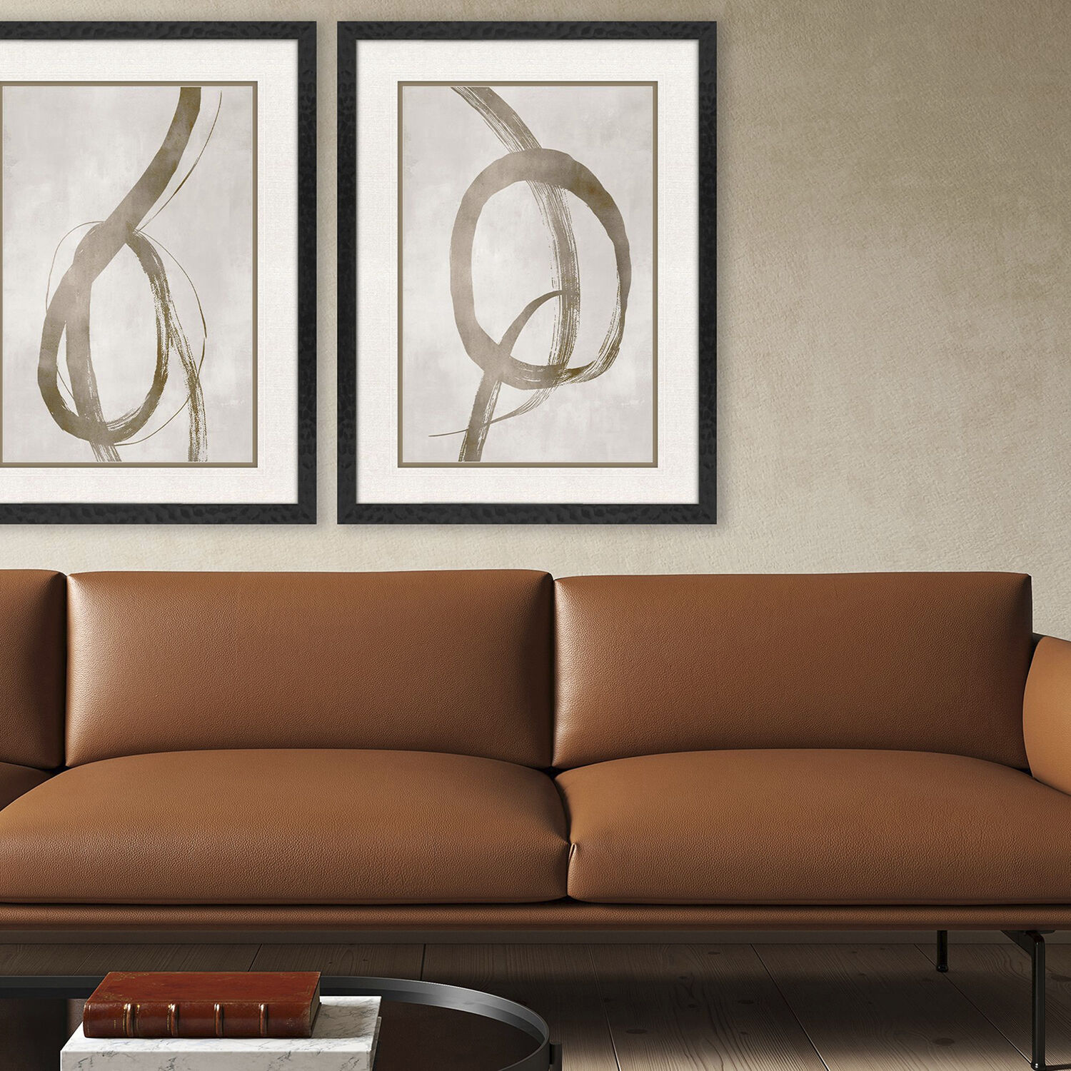 Twisting Paths Winding Paths Metallic and Neutral Framed Art, Propac