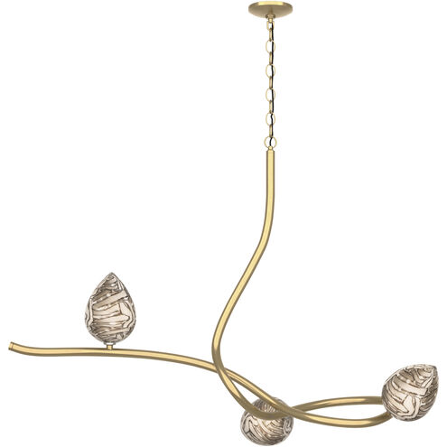 Floret 3 Light 45.3 inch Modern Brass Pendant Ceiling Light