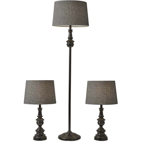 Chandler 29 inch 150.00 watt Dark Bronze Table Lamps Portable Light, plus Floor Lamp, Set of 3, Simplee Adesso