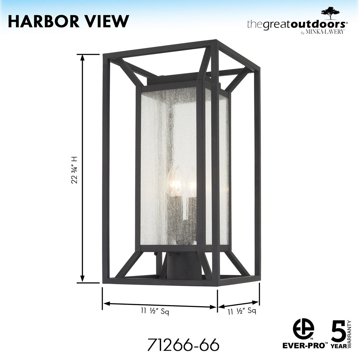Harbor View 4 Light 23 inch Sand Coal Outdoor Post Mount Lantern, Great Outdoors