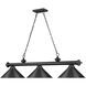 Cordon 3 Light 57.25 inch Matte Black Billiard Ceiling Light in Matte Black Steel