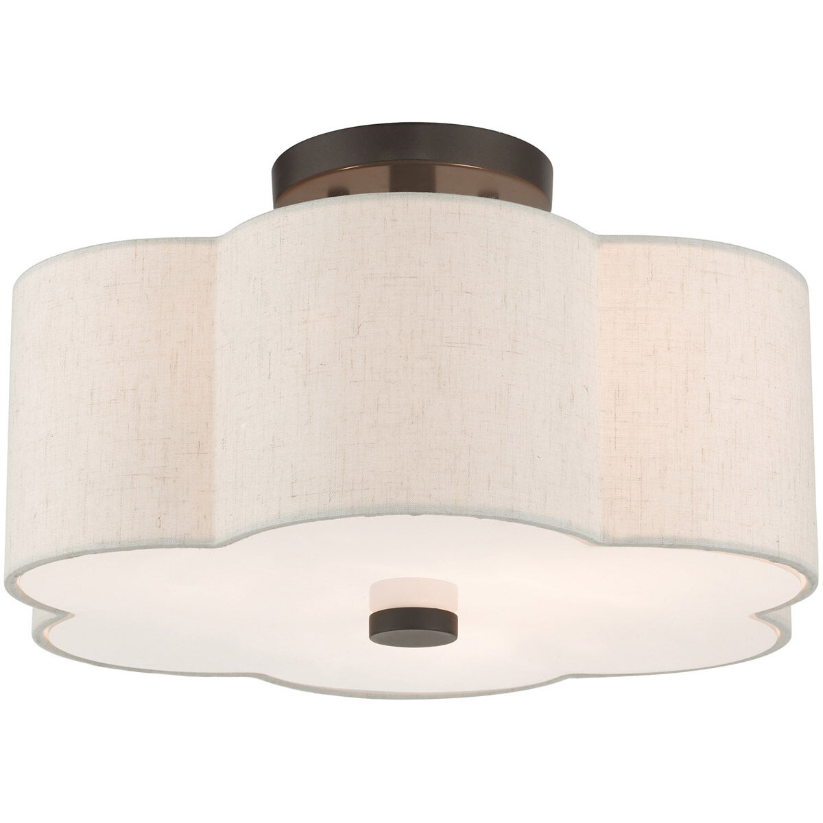 Solstice 3 Light 15 inch English Bronze Semi Flush Ceiling Light