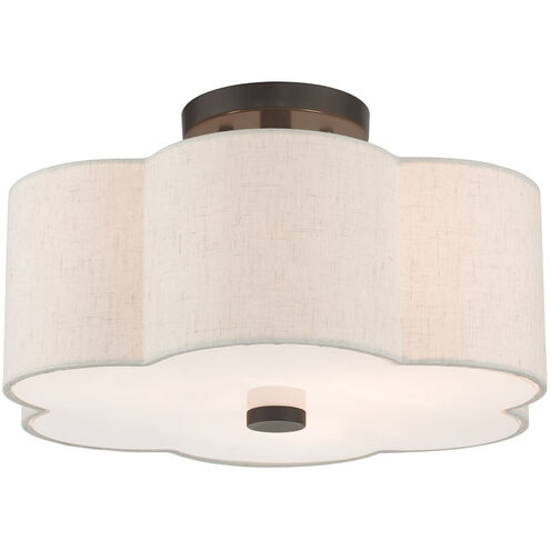 Solstice 3 Light 15 inch English Bronze Semi Flush Ceiling Light