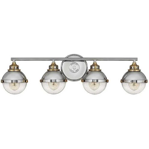 Fletcher LED 32 inch Polished Nickel with Heritage Brass Vanity Light Wall Light