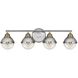 Fletcher LED 32 inch Polished Nickel with Heritage Brass Vanity Light Wall Light