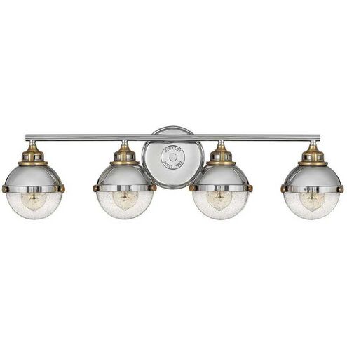 Fletcher 4 Light 32 inch Polished Nickel with Heritage Brass Vanity Light Wall Light